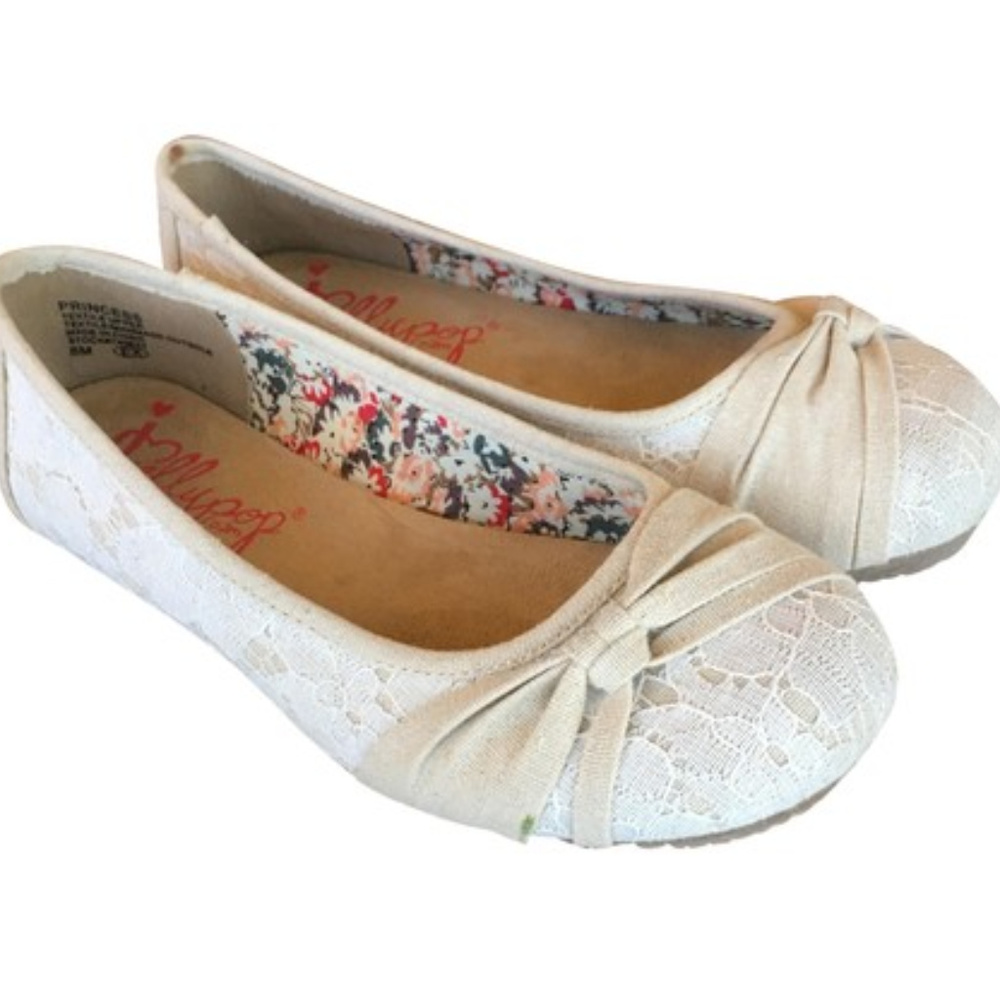 Jellypop White Lace Flats